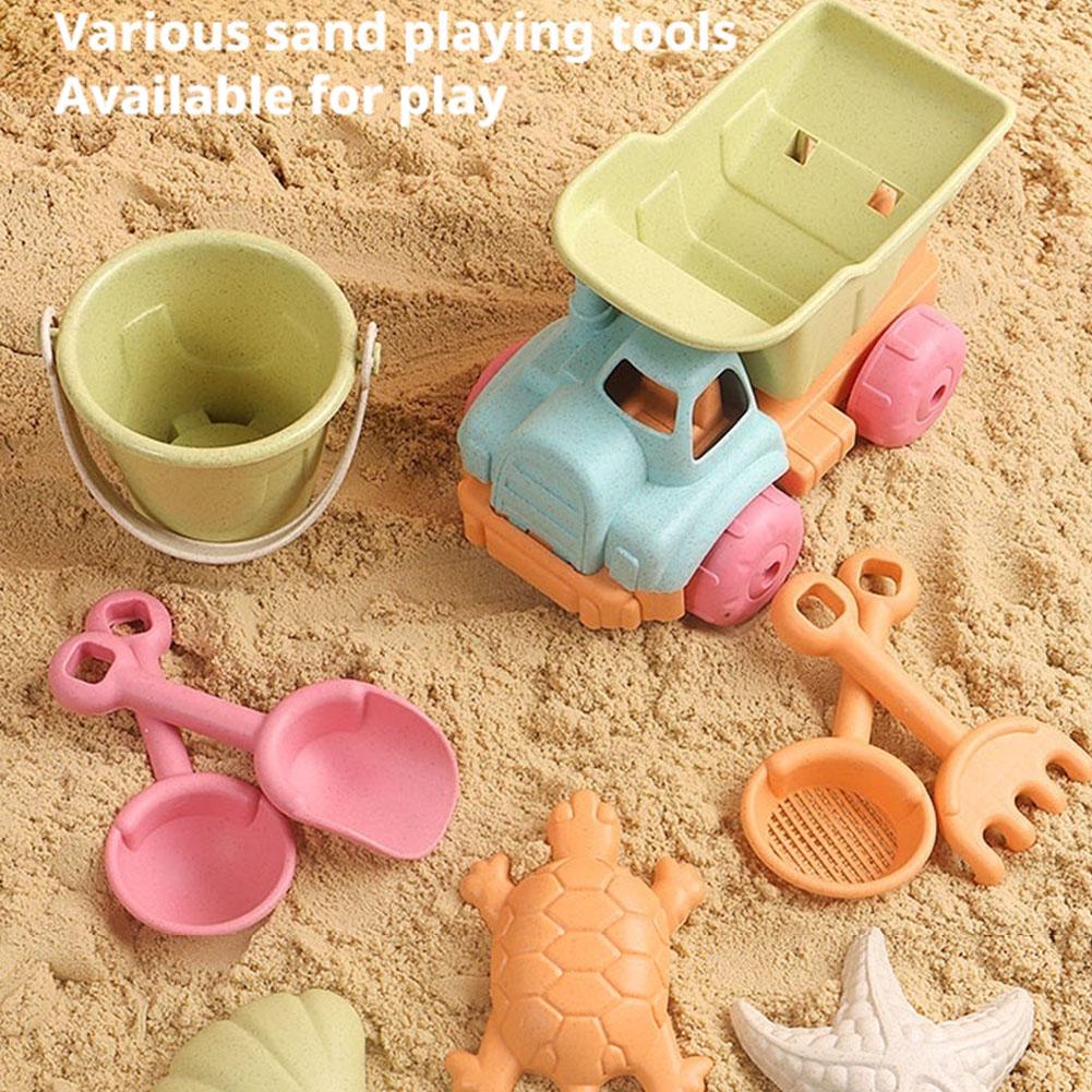 Kids Outdoor Storage - ชุดของเล่นทรายชายหาด 7 ชิ้น สำหรับเด็ก สนุกกับกิจกรรมกลางแจ้งในช่วงฤดูร้อน ชุดเครื่องมือสำหรับเล่นทราย