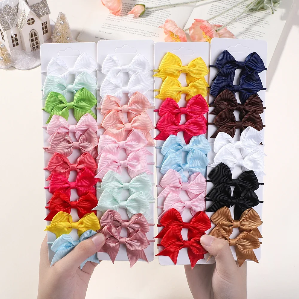 Kids Outdoor Decor - 10 ชิ้น Bows ผมยางรัดผมริบบิ้น Pigtail Grosgrain