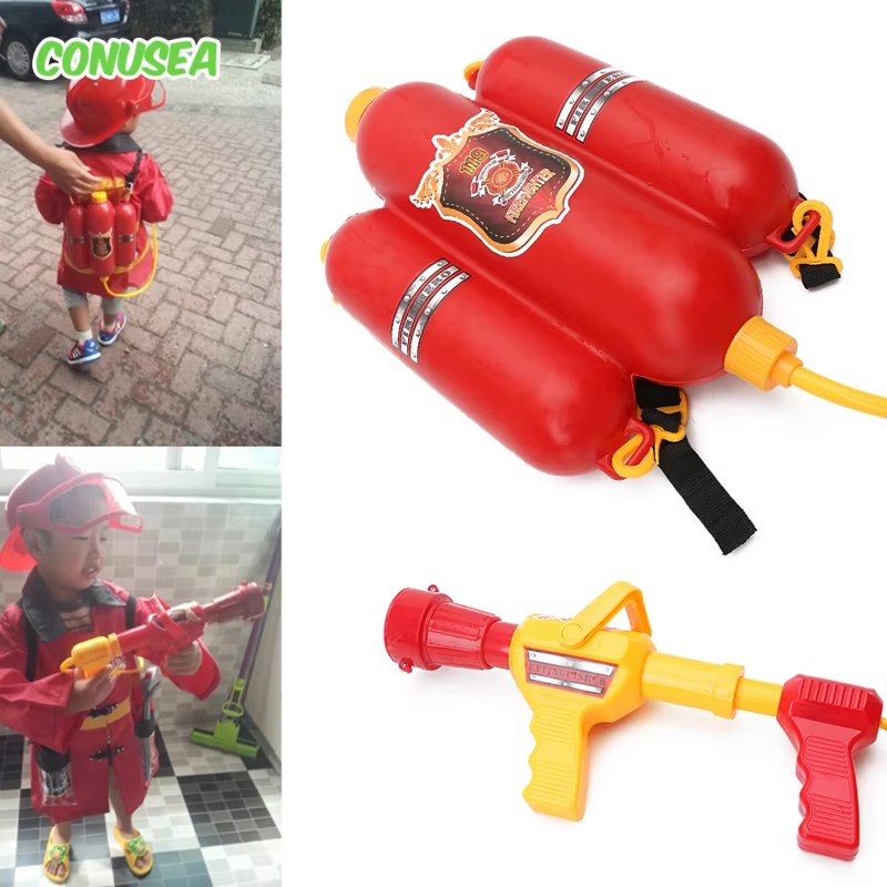 Kids Outdoor Storage - Fire กระเป๋าเป้สะพายหลังปืนฉีดน้ําขนาดใหญ่ความจุ Fireman น้ําปืนดึงยิงฤดูร้อนสระว่ายน้ําชายหาดน้ําเกมกลางแจ้งของเล่นเด็กของขวัญ