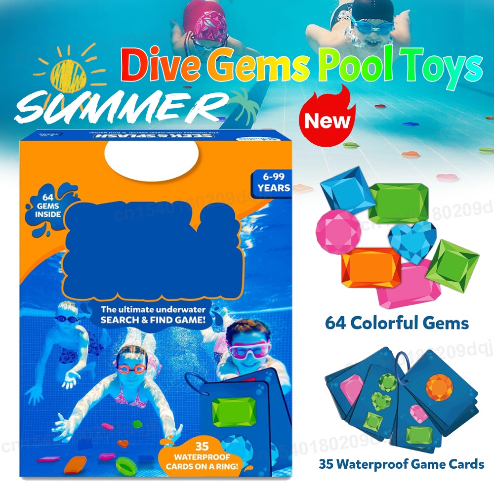 Kids Outdoor Learning Activities - ดําน้ําอัญมณีสระว่ายน้ําของเล่นอัญมณีที่มีสีสันสระว่ายน้ําดําน้ําของเล่นเด็กการเรียนรู้เกมกิจกรรมกลางแจ้งสําหรับฤดูร้อนสระว่ายน้ําการศึกษาใต้น้ํา
