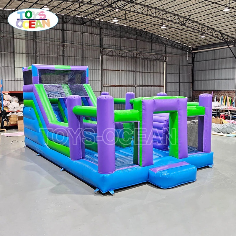 Kids Outdoor Obstacle Course - สนามกีฬาเป่าลมพร้อมสไลเดอร์, สนามกีฬาเป่าลมสำหรับเด็กเชิงพาณิชย์สำหรับงานปาร์ตี้กลางแจ้งให้เช่า