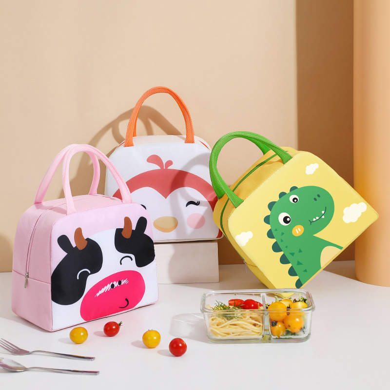 Kids Outdoor Storage - กระเป๋าใส่ข้าวกลางวันการ์ตูนน่ารักสำหรับเด็กฉนวนอลูมิเนียมกันความร้อนเก็บความร้อนกล่องข้าวกลางวันอุณหภูมิ hangbag กลางแจ้งถุงเก็บอาหารปิกนิกใหม่