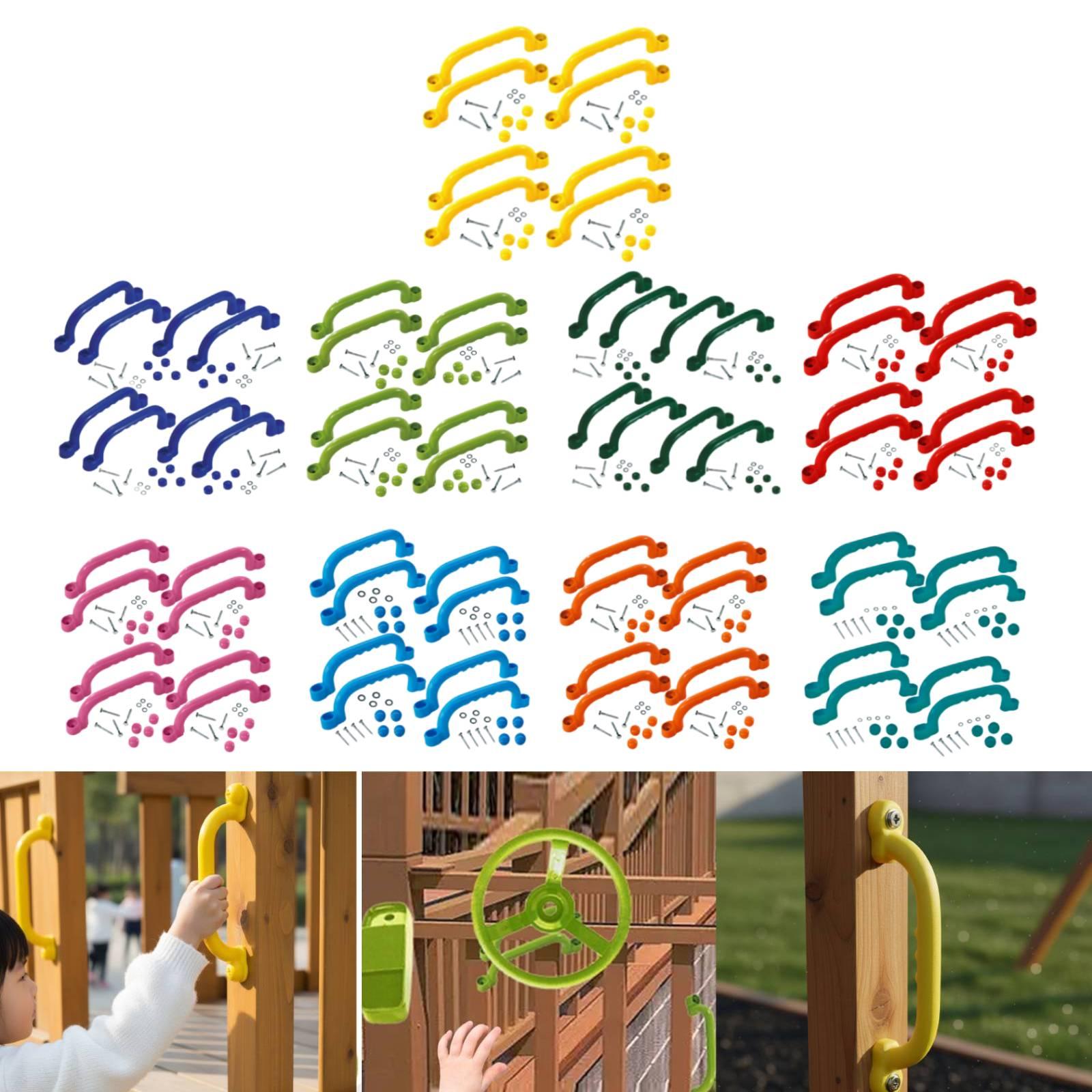 Kids Outdoor Frame - ที่จับโครงปีนป่าย 8 ชิ้น ติดตั้งง่าย ชุดของเล่นกลางแจ้ง อุปกรณ์สนามเด็กเล่นสำหรับสวน