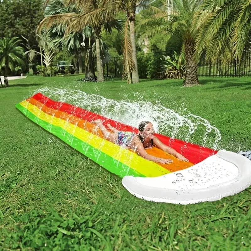Kids Outdoor Water Slide - ของเล่นน้ำเป่าลมกลางแจ้งสำหรับฤดูร้อน สไลเดอร์น้ำ สระว่ายน้ำ ศูนย์เกมสนามหลังบ้าน สำหรับผู้ใหญ่ เด็ก
