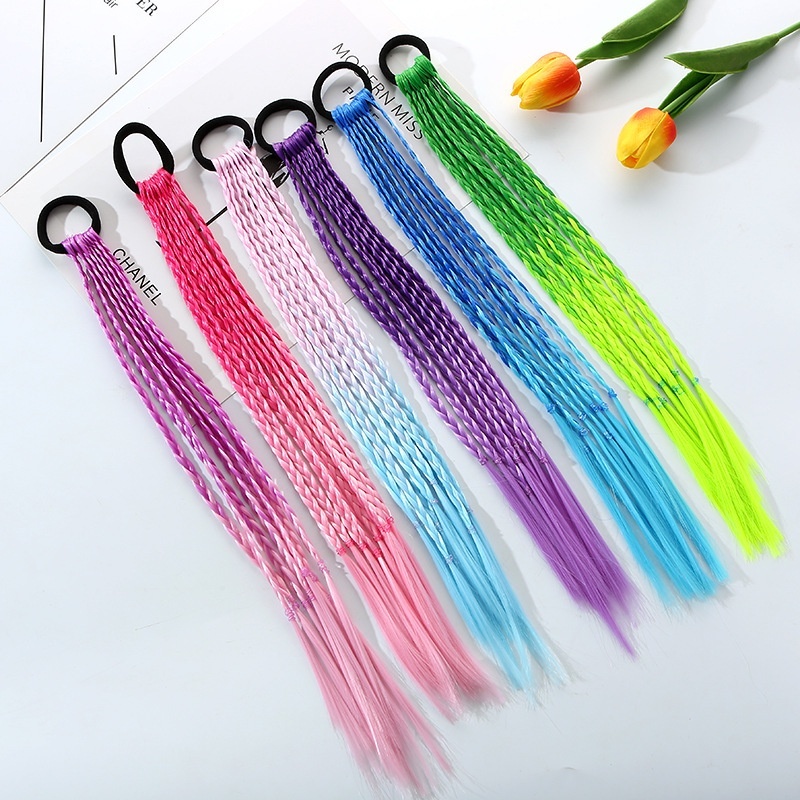 Kids Outdoor Decor - 1 PCS ใหม่หญิงสีสัน Wigs ผมหางม้าเด็กอุปกรณ์เสริมผมเครื่องประดับผม Headbands