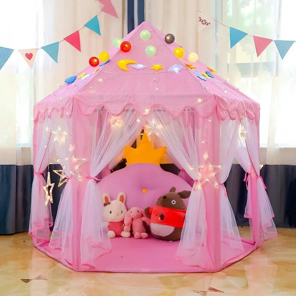 Kids Outdoor Playhouse - แบบพกพาเด็กเต็นท์เด็กเต็นท์ของเล่นสาวเจ้าหญิงปราสาท Tipi Infantil เด็กบ้าน Vigvam Teepee
