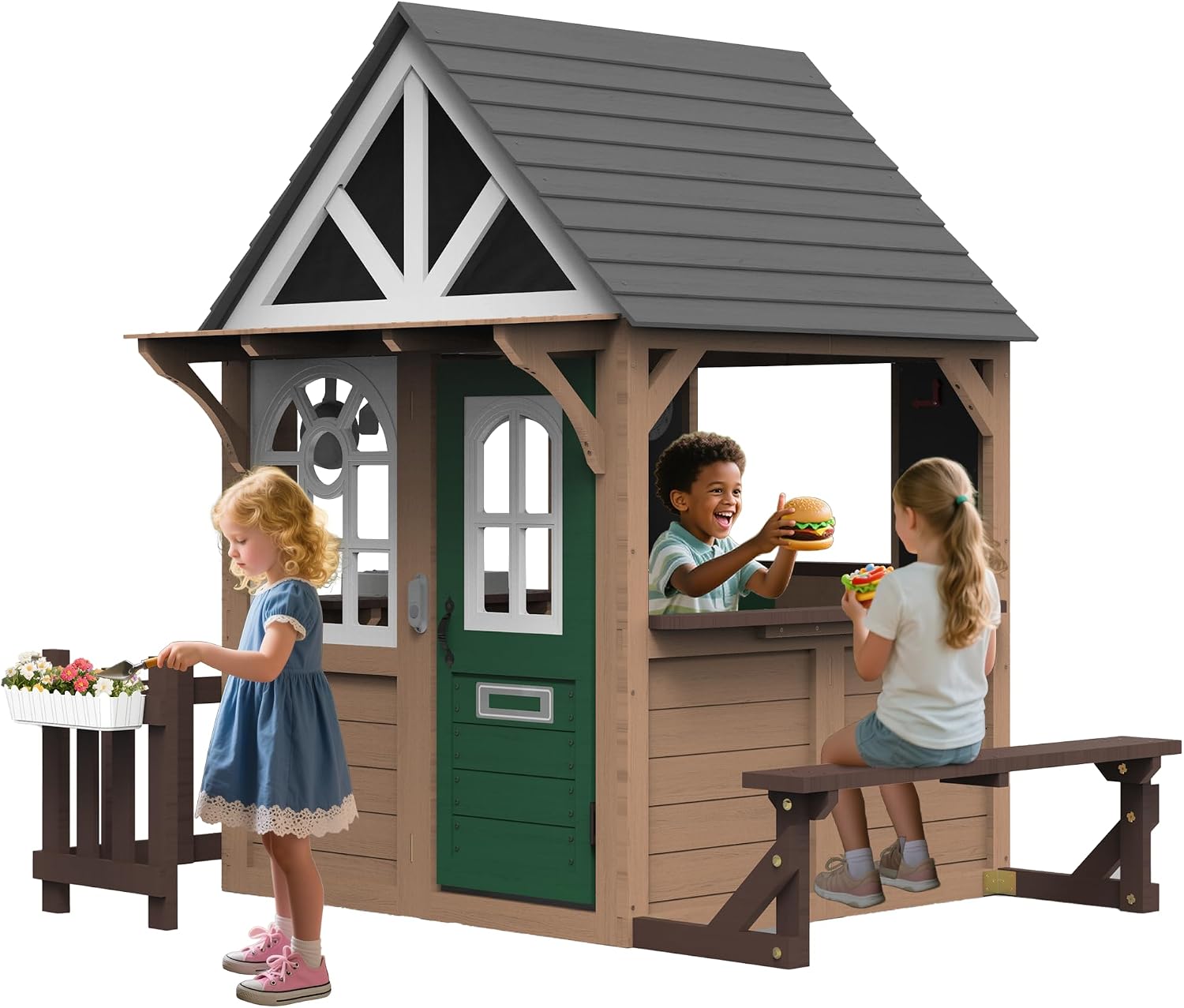 บ้านเด็กเล่นกลางแจ้ง Seizeen ส - Kids Outdoor Playhouse บทวิจารณ์และราคา
