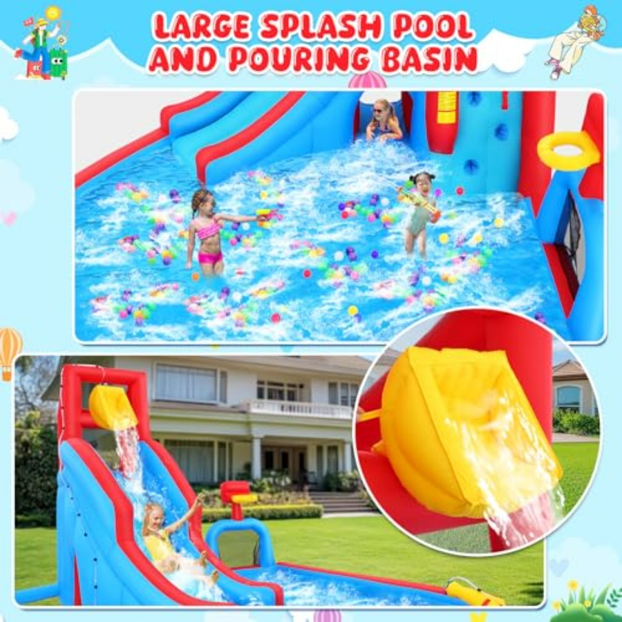 สไลเดอร์น้ำเป่าลมกลางแจ้งสำหรั - Kids Outdoor Bounce House บทวิจารณ์และราคา