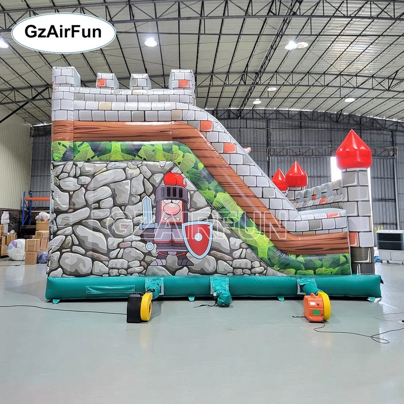 บ้านลมเป่าลมรูปปราสาทอัศวิน PV - Kids Outdoor Obstacle Course Equipment บทวิจารณ์และราคา