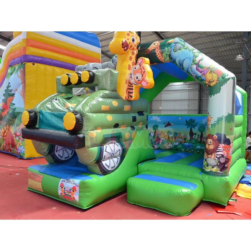 บ้านลมเป่าลมธีมซาฟารีพร้อมสไลเ - Kids Outdoor Jeep บทวิจารณ์และราคา