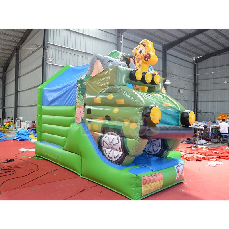 บ้านลมเป่าลมธีมซาฟารีพร้อมสไลเ - Kids Outdoor Jeep บทวิจารณ์และราคา