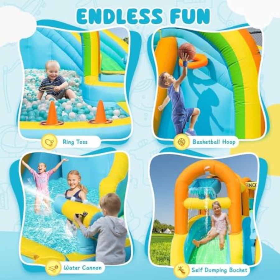 สวนสไลเดอร์น้ำเป่าลมกลางแจ้งสำ - Kids Outdoor Water Slide บทวิจารณ์และราคา