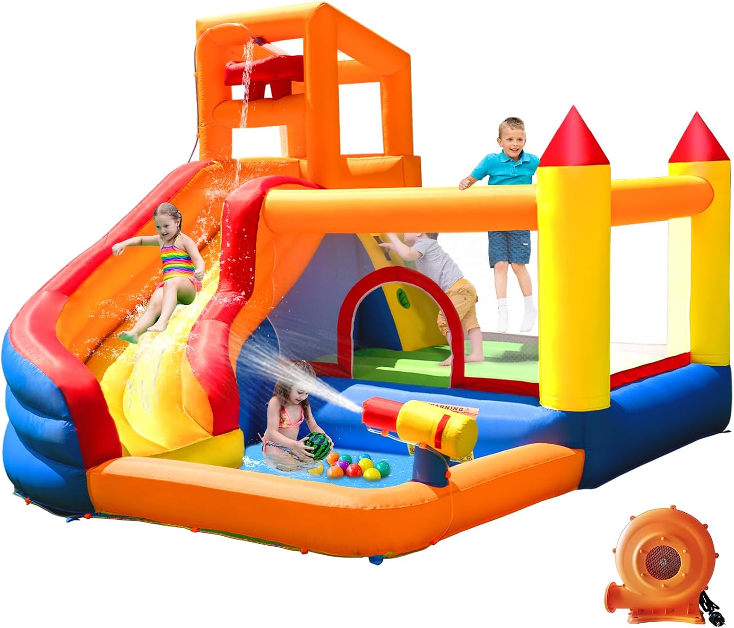 HuaKastro สไลเดอร์น้ำเป่าลมพร้ - Kids Outdoor Playhouse บทวิจารณ์และราคา