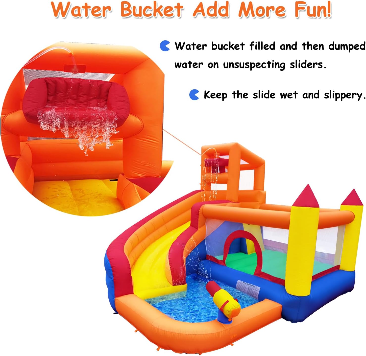 HuaKastro สไลเดอร์น้ำเป่าลมพร้ - Kids Outdoor Playhouse บทวิจารณ์และราคา