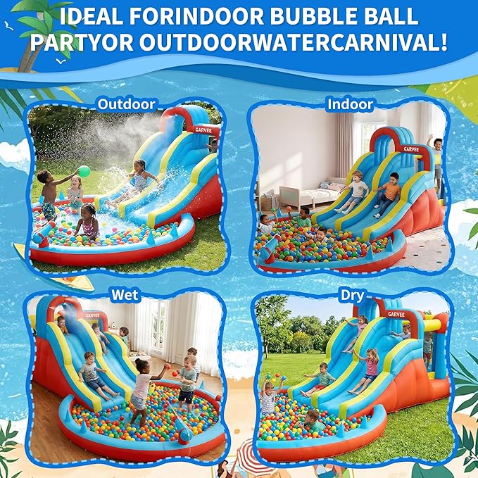 สวนน้ำเป่าลม 8-in-1 สำหรับทุกฤ - Kids Outdoor Water Slide บทวิจารณ์และราคา