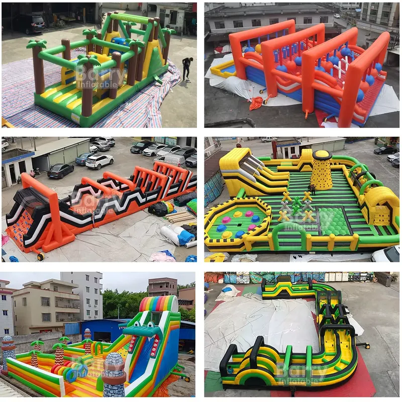 อุปกรณ์สนามเด็กเล่นเป่าลมกลางแ - Kids Outdoor Obstacle Course Equipment บทวิจารณ์และราคา