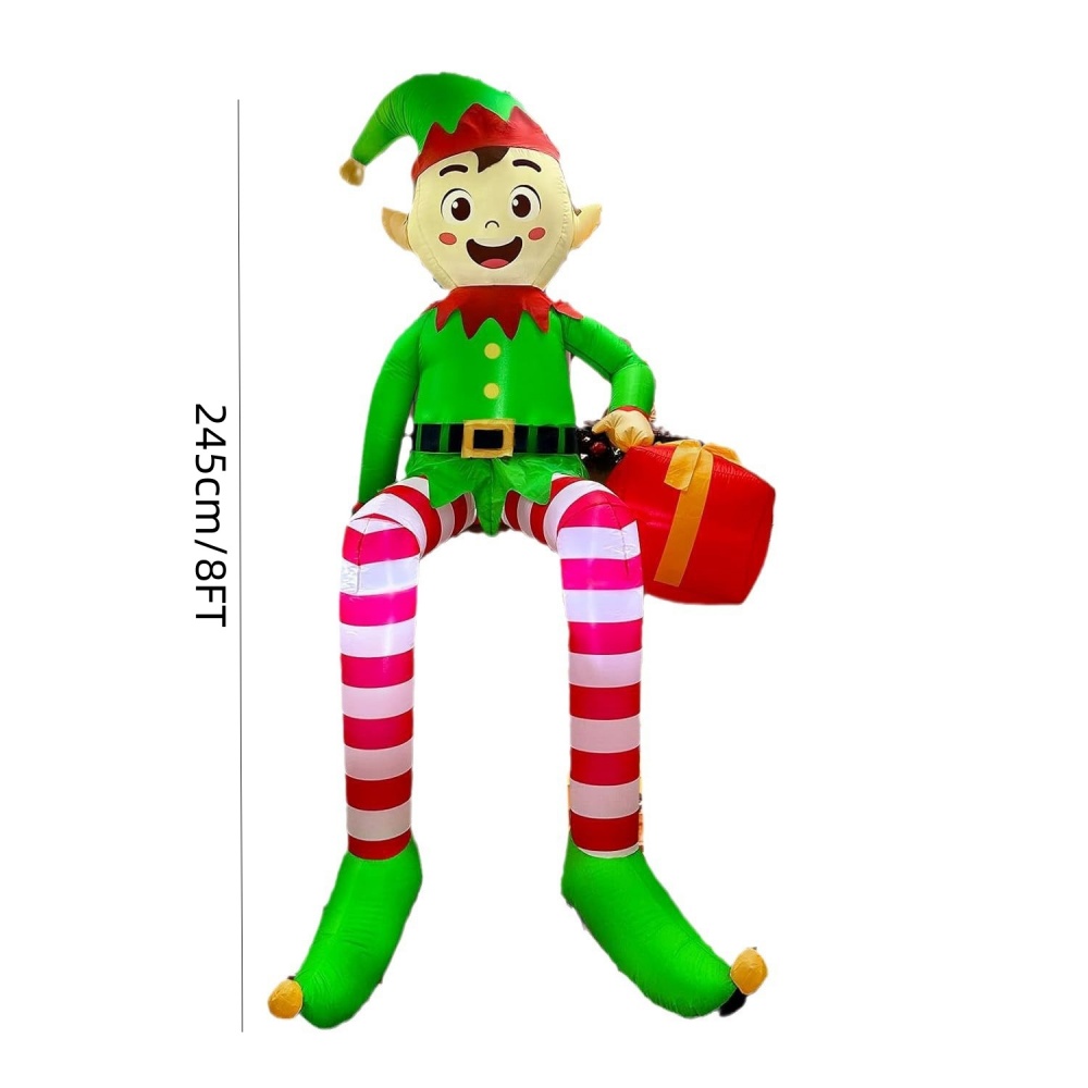 8FT คริสต์มาสเป่าลมนั่งเอลฟ์ตก - Kids Outdoor Decor บทวิจารณ์และราคา