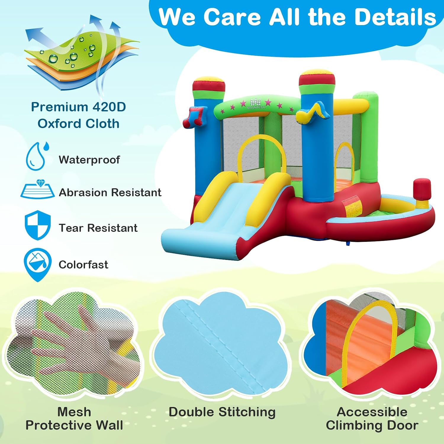 บ้านลมพร้อมบ่อบอล, บ้านลมสำหรั - Kids Outdoor Bounce House บทวิจารณ์และราคา