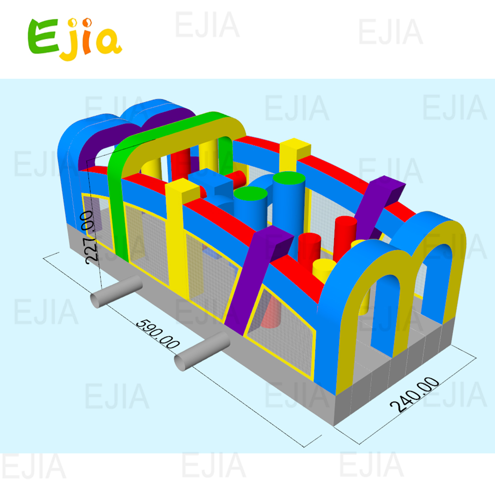 Commercial 19.5ft Inflatable อ - Kids Outdoor Obstacle Course Equipment บทวิจารณ์และราคา