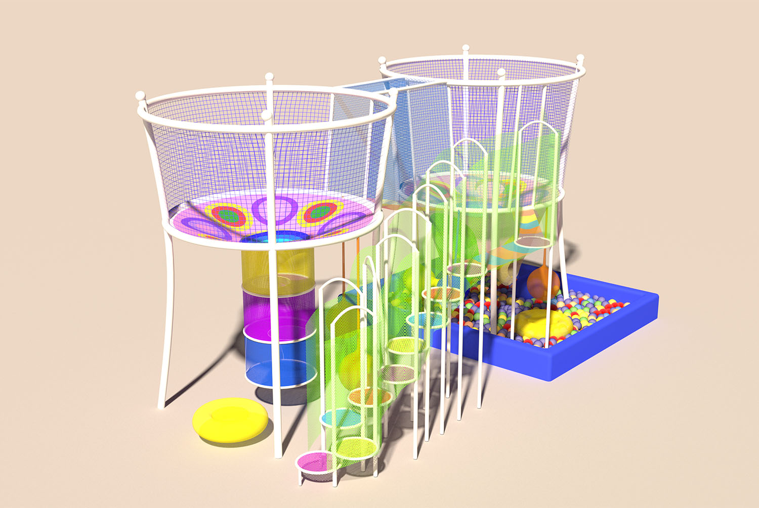 สนามเด็กเล่นเรนโบว์เน็ตสำหรับส - Kids Outdoor Adventure Park บทวิจารณ์และราคา