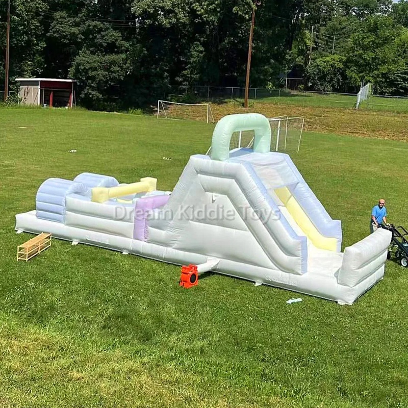 สไลเดอร์เป่าลมเชิงพาณิชย์พร้อม - Kids Outdoor Obstacle Course Equipment บทวิจารณ์และราคา