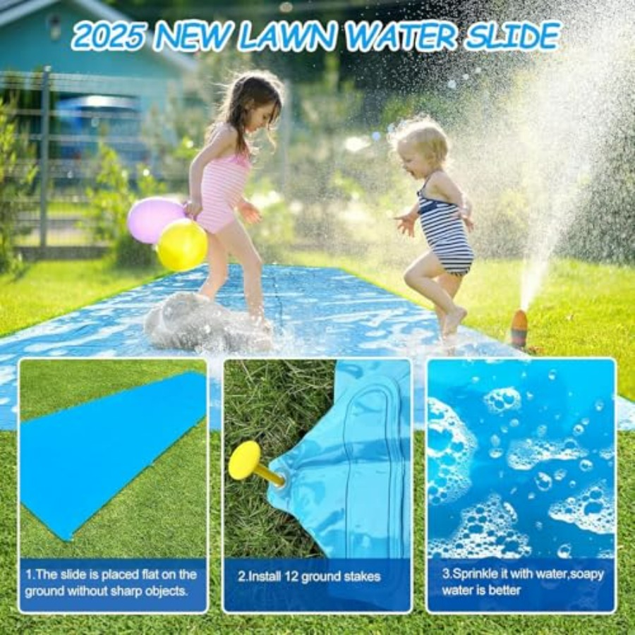 สไลเดอร์น้ำกลางแจ้งสำหรับเด็กแ - Kids Outdoor Water Slide บทวิจารณ์และราคา