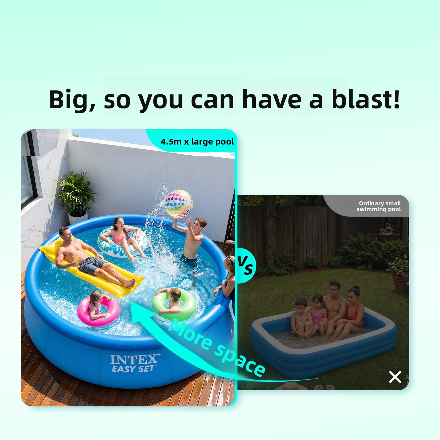 สระน้ำเป่าลมขนาดใหญ่สำหรับครอบ - Kids Outdoor Water Play บทวิจารณ์และราคา